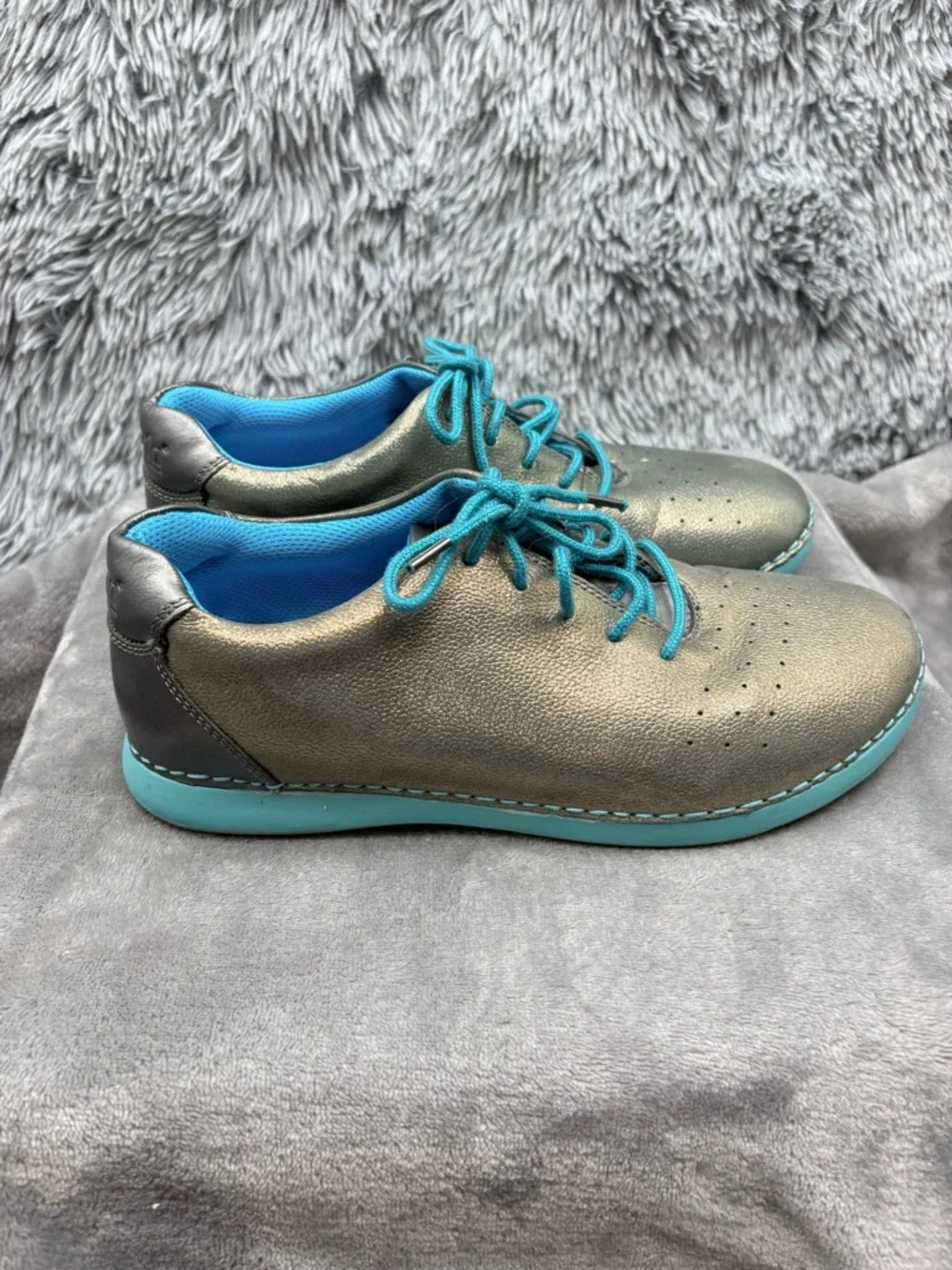 Alegria Sneakers Womens 38 US 8 8.5 Essence Pewter Leather Casual Gray